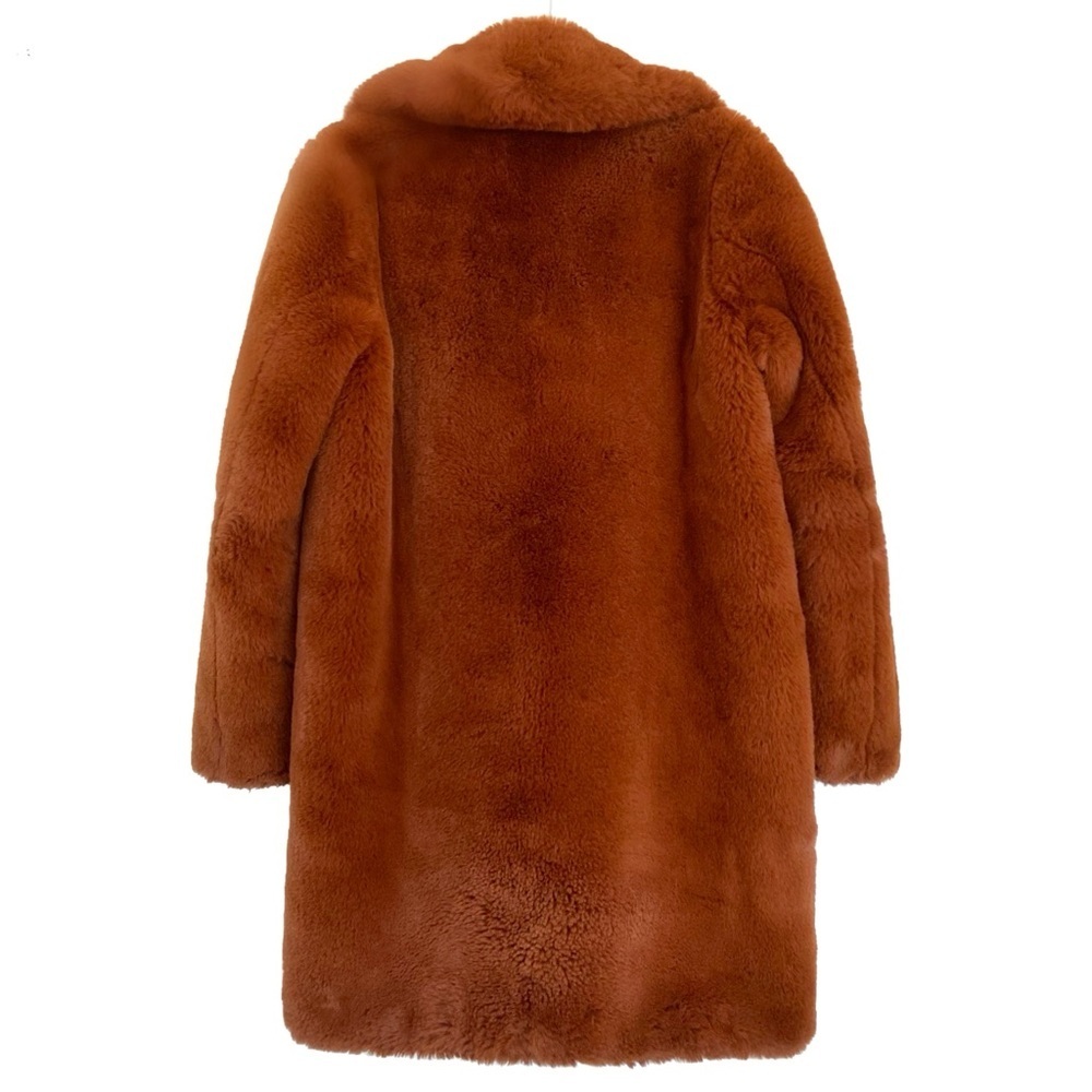 MKT STUDIO Faux Fur Teddy Coat Jacket Rust $350 - Picture 5 of 8